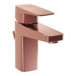 VitrA Root Square Compact Basin Mixer w/Waste Lever - Soft Copper