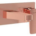 VitrA Root Square Wall Mounted Basin Mixer - Soft Copper