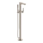 VitrA Root Round Floor Standing Bath/Shower Mixer - Brushed Nickel