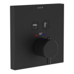 VitrA Aquacontrol Square Concealed Thermostatic 2-Way Bath Mixer - Matt Black