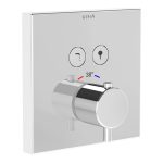VitrA Aquacontrol Square Concealed Thermostatic 2-Way Bath Mixer - Chrome