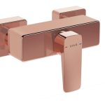 VitrA Root Square Wall Mounted Shower Mixer Valve - Soft Copper