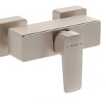 VitrA Root Square Wall Mounted Shower Mixer Valve - Brushed Nickel