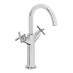 VitrA Origin Classic Tall Basin Mixer (Cross Handles) - Brushed Gold