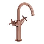 VitrA Origin Classic Tall Basin Mixer (Cross Handles) - Soft Copper