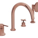 VitrA Origin Classic 4-Hole Bath/Shower Mixer - Soft Copper