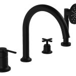 VitrA Origin Classic 4-Hole Bath/Shower Mixer - Matt Black