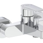 VitrA Root Square Wall Mounted Monohole Bath/Shower Mixer - Brushed Nickel