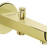 VitrA Root Round Wall Mounted Monohole Bath/Shower Mixer - Soft Gold
