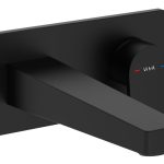 VitrA Flow Square Wall Mounted Basin Mixer - Matt Black