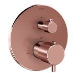 VitrA Root Round Integrated Thermostatic Bath/Shower Mixer Valve - Soft Copper