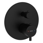 VitrA Root Round Integrated Thermostatic Bath/Shower Mixer Valve - Matt Black