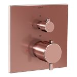 VitrA Root Square Integrated Thermostatic 1-Way Shower Mixer Valve - Soft Copper