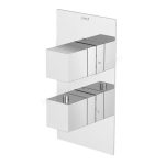 VitrA Aquaheat Square Thermostatic 3-Way Shower Mixer - Chrome