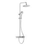 VitrA Aquaheat Charm 240 Shower Set w/2-Function Overhead & Shelf - Chrome