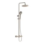 VitrA Aquaheat Bliss 240 Thermostatic Shower Column w/2-Function Overhead - Brushed Nickel