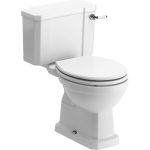 Summit Close Coupled WC & Satin White Wood Effect Seat